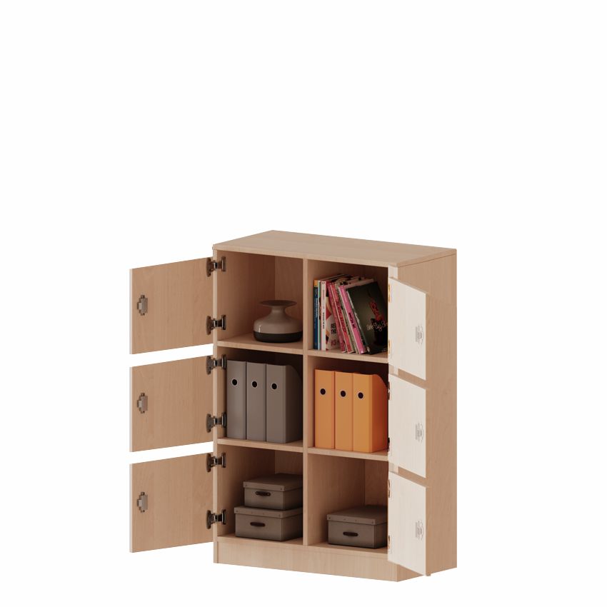 Schließfachschrank zweitürig 3 OH, Briefschlitze, 4 Dekore